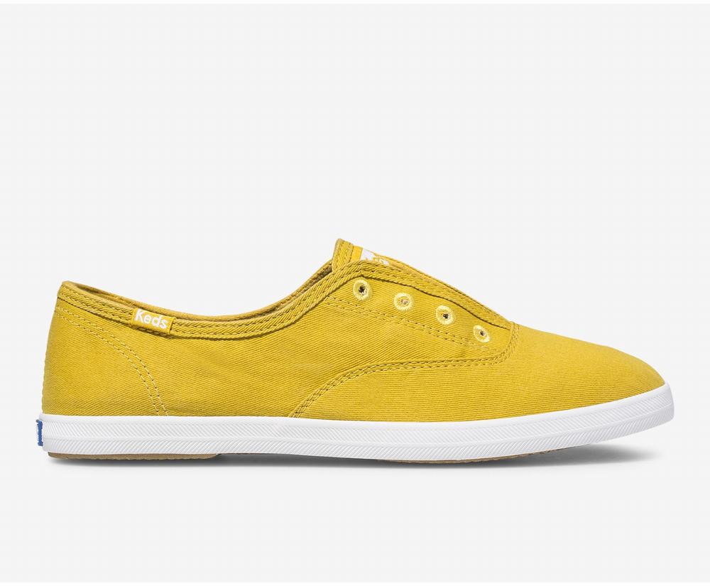 Women's Keds CHilax Seasonal Washable Slip Ons Lemon 7093824SY - South Africa